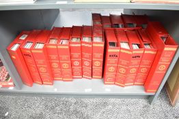 A large collection of Manchester United Programmes, 1970's onwards United Review in 18 red slip case
