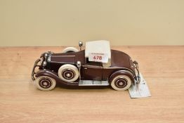 A Franklin Mint 1:24 scale Die-cast, 1925 Hispano-Suiza Kellner H6B with tag and certificates, in