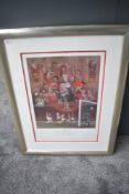 A Washington Green Limited Edition framed Print after Stephen Doig, Treble Winners, 1999, a