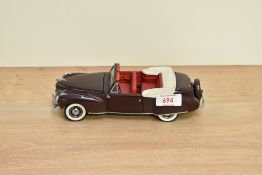 A Franklin Mint 1:24 scale Die-cast, 1941 Lincoln Continental with certificate, in card box with
