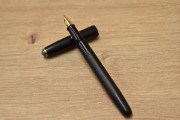 A Waverley Cameron eye dropper fill fountain pen in engine turned design BHR having Waverley 14ct