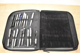 A collectors case of Seventeen Cerruti 1881 Rollerball and Ballpoint pens