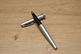 A boxed Sheaffer Lady 620 Aero fill fountain pen in brushed steel