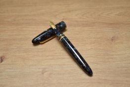 A boxed Esterbrook Estie converter fill fountain pen in Nouveau Blue with gold trim having