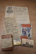 A boxed sample of pen nibs from Geo. Hughes Steel Pen Maker Birmingham with original letter and