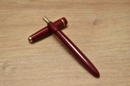 A boxed Parker Slimfold in burgundy having Parker 14k England 5 9 nib