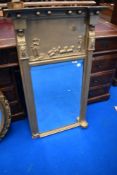 A traditional plaster gilt frame wall mirror with shepherd/shepherdess decoration (loose pieces