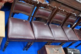 A set of four Victorian mahogany dining chairs