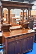 A Victorian mahogany mirror back sideboard