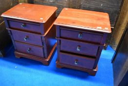 A pair of modern hardwood beside chests, labelled Relyon