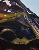Susan Wearing (20th Century School), acrylic on canvas, An imposing hillside view with shadow and