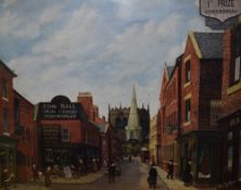 After Tom Dodson (1910-1991, British), coloured prints, Three illustrations titled 'The Village', 'A