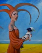 Claudio Giulianelli (b.1956, Italian), oil on canvas, 'Un Grande Amore', An eye-catching portrayal