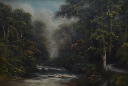 J.Fairbank (19th/20th Century), oil on board, 'Garwick Glen, Isle of Man', signed to the lower left,