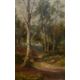 William Lakin Turner (1867-1936, British), oil on canvas, A woodland path with silver birch trees, - Image 1 of 4