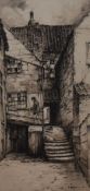Peter Monks (20th Century, British), a pencil sketch, 'Woreley Boat Steps', signed to the lower