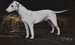 Reuben Ward Binks (1880-1950, British), gouache, 'Young Cavalier', a portrait of a dog, signed and