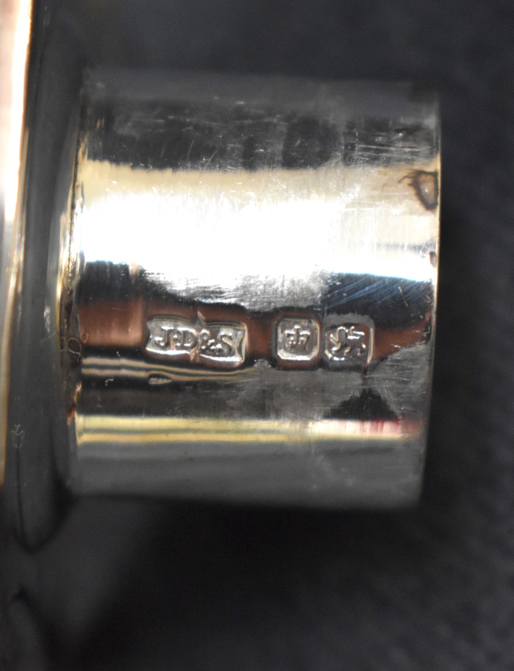 A pair of Victorian silver candlesticks of column design, having concave square detachable sconces - Image 5 of 5