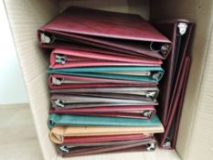 BOX OF EMPTY STAMP ALBUM BINDERS, VARIOUS MAKES x 15 Box with range of empty albums, in very good