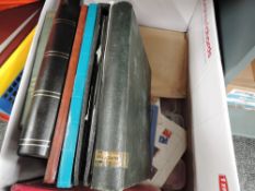 WORLD STAMPS SORTER BOX, ALBUMS, TUBS, PACKETS ETC. ALL ERAS NOTED Various albums, stockbooks,