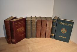 Travel. Sven Hedin. Four titles: Through Asia (1899) in two volumes, ex-library; Central Asia and