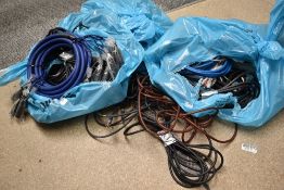 A large selection of various leads inlcuding Kettle power supply, XLR including multicore,