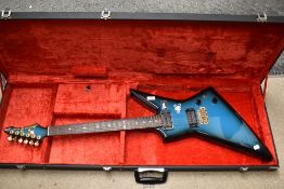 An Aria Pro II ZZ deluxe electric guitar , with original fitted case