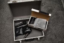 A small collection of microphones including Audio Technica ATM250