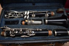 A Boosey and Hawkes student clarinet in vintage Clifford Essex & Sons case