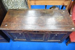 A 19th Century oak three panelled kist