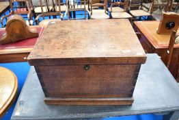 A Victorian oak storage box