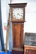 A 19th Century oak cased long cased clock having 30hr movement and painted dial named for J H Moore,