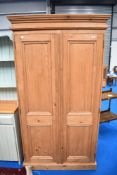 A traditional pine wardrobe