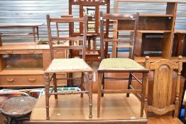 Two late 19th/early 20th century rail back bedroom chairs