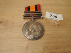 A Queen's South Africa Medal with two clasps, Cape Colony and Orange Free State to 2566 PTE.T.