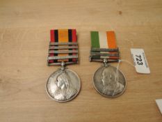 A pair of Queen and King South Africa Medals, Queens Medal with four clasps, Transvaal, Cape Colony,
