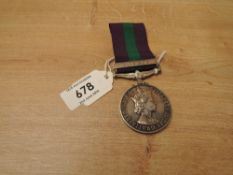 A Queen Elizabeth II British General Service Medal 1918-62, Cyprus clasp to 23497018 GNR.A.J.KEYES.