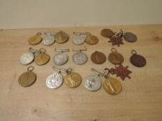 A collection of Army Service Corps WWI Medals, War Medals to T4-036323.CPL.J.G.BARNSHAW.A.S.C, T1-