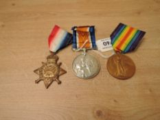 A Trio of WWI Medals to 5394.PTE.W.BROWN.2/WORC.R, 1914 Star, War Medal 1914-20 and Victory Medal