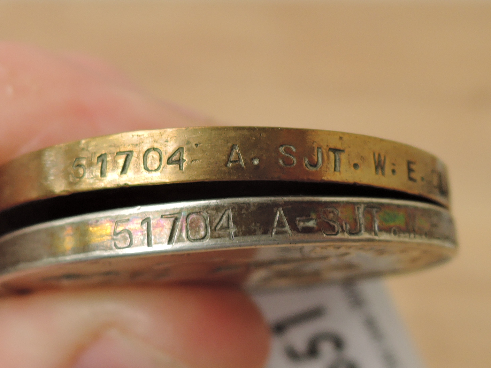 A WWI Medal Pair, War & Victory to 51704 A/SGT.W.E.CLARKE.L.POOL.R, both with ribbons - Image 3 of 4