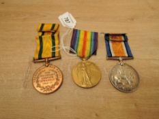 A WWI Territorial Force War Medal to 1412 PTE.J.JOHNSON.R.A.M.C and War & Victory Medals to 1412 A.
