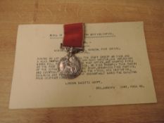 A WWII British Empire Medal (civilian) to EDWARD FINN ASSISTANT INSPECTOR, General Post Office,
