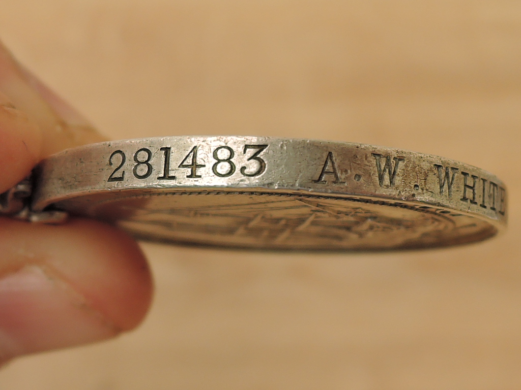 A Edward VII Royal Naval Long Service and Good Conduct Medal to 281483 A.W White.Stoker.P.O HMS - Image 3 of 4