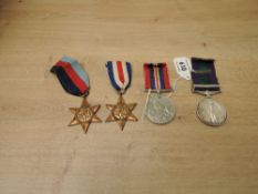 Four British Medals, George VI General Service Medal 1945-48 Palestine Clasp to 21002786 PTE.A.