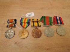 A WWI & WWII Five Medal Group, Territorial Force War Medal, War Medal & Victory Medals to 30361