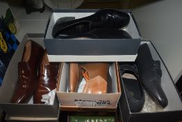 Four pairs of vintage K Shoes/Clarks gents leather shoes size ranging in sizes from 7.5 - 8.5.