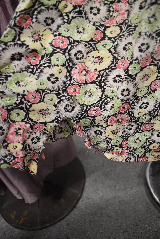 Five 1930s to 50s dresses and gowns, all with damage and / or repair, some wearable with - Image 16 of 19
