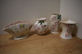 Four pieces of Maling lustreware in 'Floral Posy' pattern.