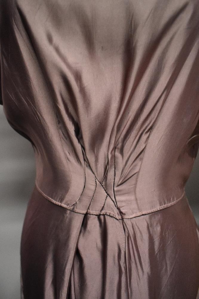 Five 1930s to 50s dresses and gowns, all with damage and / or repair, some wearable with - Image 6 of 19