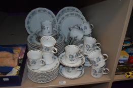 A Mitterteich 'Bavaria' dinner service in white with blue and gray flower posies (54 pieces